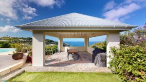 Luxury Villa Patio in St Barths with Ocean Views & BBQ Area