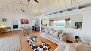 Spacious Luxury Living Room in St Barths Villa with Ocean View